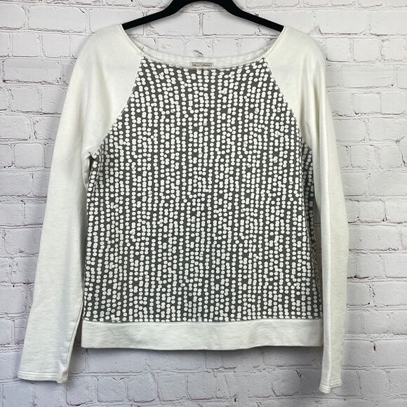 Gap. Oversized Raw Edge Boat Neck Embellished sweatshirt.  Women's Small - Picture 1 of 7